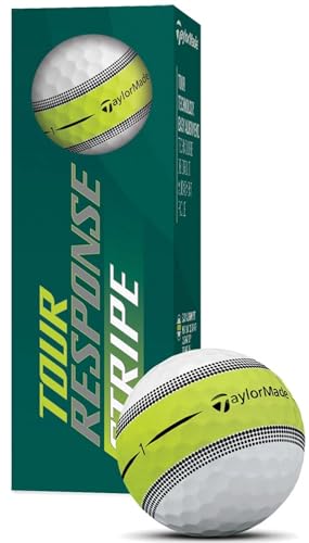 TaylorMade Tour Response Stripe Golf Balls (White, 3pk) 1 Sleeve 2022