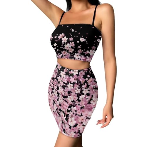 Image of 2025 Sexy Spaghetti Strap Crop Tops and Bodycon Skirt Casual 2 Piece Set S-4XL