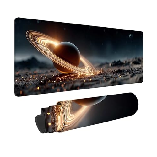 Tapis de souris bureau universel thème planète pour setup gaming et PC