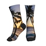 Hawaii Sunbeams Print Running Socks, Stance Socks For Men, Athletic Crew Socks, per lavoro e tempo libero, 2 Nero-2, Taglia unica