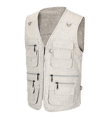 Image of Mens Outdoor Fishing Vest Safari Travel Photography Vests Jacket Multi Pocket