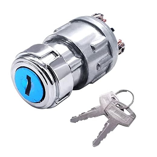mankk 3 Wires Ignition Switch with Key 12V Universal Engine Starter Key Switch Off/On/(Start) 3 Position with 2 Keys for Car Motorcycle Tractor UTV ATV Modified Car M-043