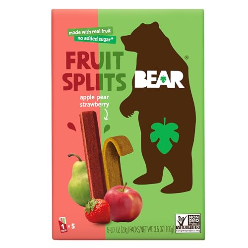 Bear, Fruit Splits Strawberry Apple, 3.5 Ounce