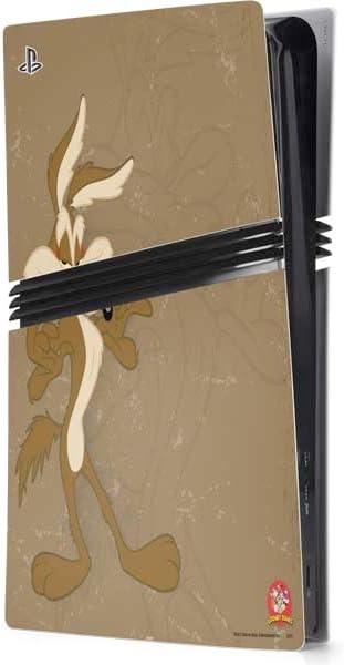 Skinit Decal Gaming Skin Compatible with PS5 Pro Console - Officially Licensed Looney Tunes Wile E Coyote Double Design