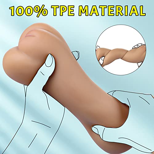 Realistische Masturbator 2 in 1, Automatischer SexSpielzeug für Die Männer Penis Vibratoren für Ihn, Masturbieren Elektrisch Pussy Taschenmuschi Groß mit 3D Vagina Anal – Bild 5