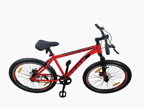 Image of CAYA Bump Team Cycle for Men and Women 26T with Semi Fat 3 Inch Tyre | Mountains Bike with Dual Disc Brakes & Suspension Tyre 26 inch Inch | MTB Unisex Bicycle with Triple Alloy Rims for Adults-(Red)