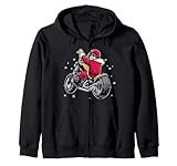 Vintage Santa clauss montar motocicleta XmasChristmas jinetes Sudadera con Capucha