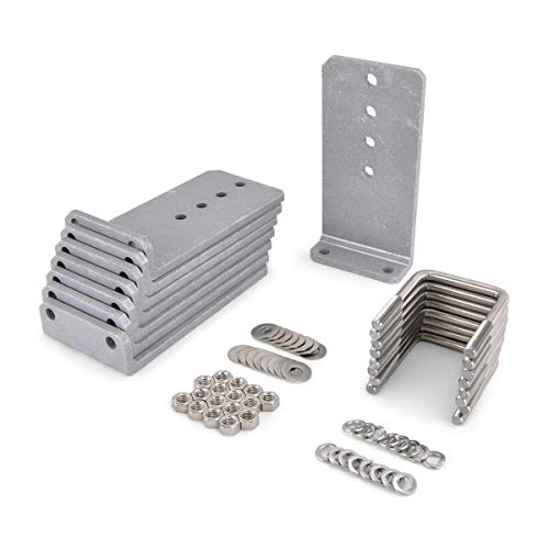 Sturdy Built (8) 10 inch Heavy Duty Aluminum and Stainless Steel Boat Trailer L Type Bunk Bracket Kit
