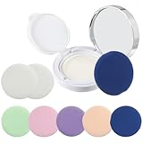 9PCS 0.5oz Silver Empty Luxurious Air Cushion Puff Box with Sponge Puff and Mirror, Bb Cream Container, Portable Make-Up Powder Container Case, Dressing Case Powder Box