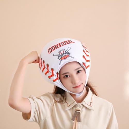 HIPIHOM Plush Sports Headgear Hat Halloween Hat Funny Novelty Toy Photo Props Warm Cosplay Costume Head Accessories for Party (Baseball)