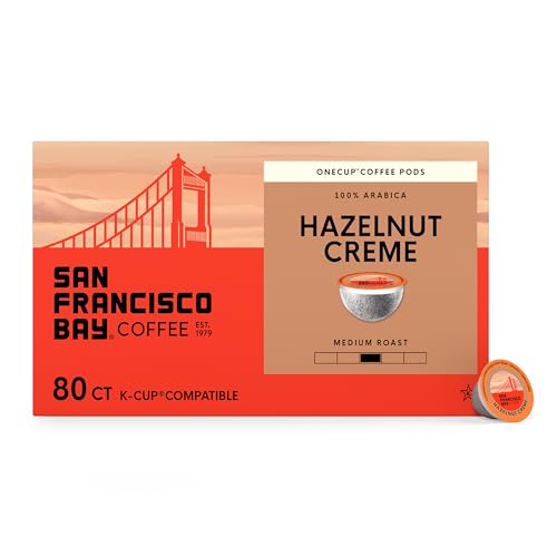 Image of San Francisco Bay K-Cup Coffee Pods, Hazelnut Creme (80 ct), Medium Roast, Commercially Compostable Single-Serve Flavored Coffee Pods