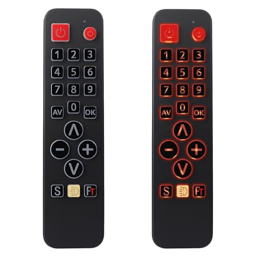 Alkia Universal Remote Control for Seniors - Big Illuminated Keys Remote Compatible with LG, Samsung, Sony, JVC, Toshiba, Sharp, Panasonic, Technika, Hitachi, Polaroid TVs - Simple and Basic Control