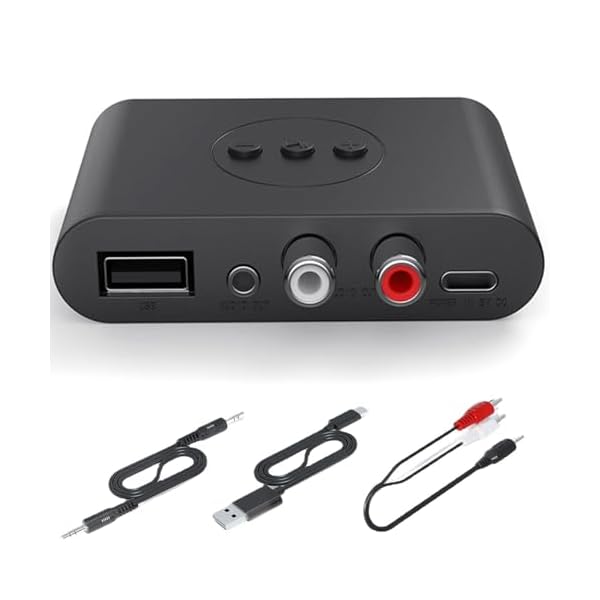 Bluetooth 5.2 Audio Adapter for Music Streaming Sound System, Wireless Audio Receiver, Supports USB Flash Disk, for Smartphone Tablet Car Speaker Wireless Headset etc.