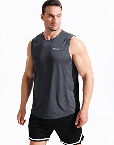 Image of NELEUS Men's 3 Pack Dry Fit Athletic Muscle Tank Workout Gym Shirt