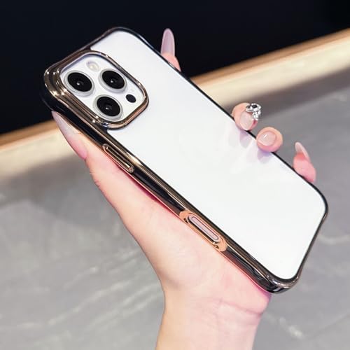 Veaol �_�� �P�[�X ������ iPhone 16 Pro Max ���b�L���H �w�ʃN���A �u���b�N �t���[��