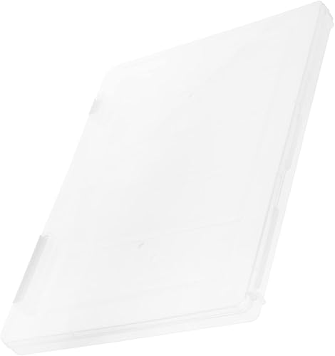 Operitacx Caja de almacenamiento de archivos de escritorio, organizador de papel de escritorio, carpeta de archivos transparente, contenedor de