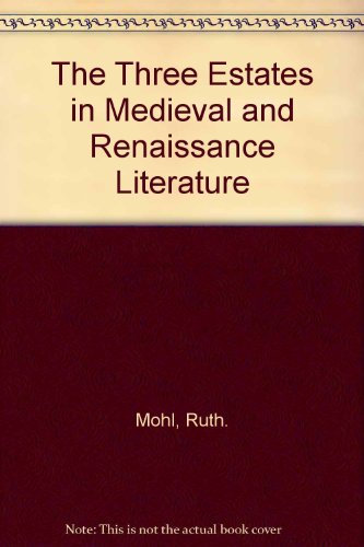 The Three Estates in Medieval and Renaissance L... B000M3NN4K Book Cover