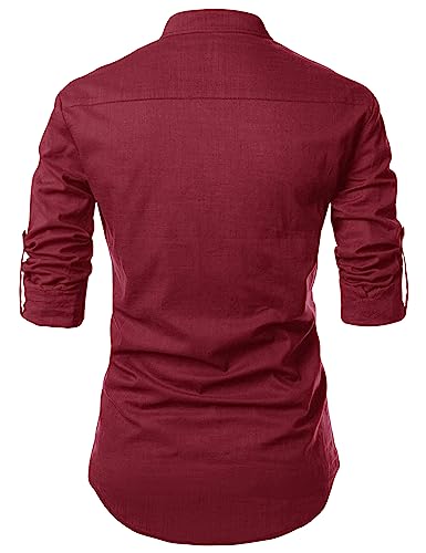 Image of FINIVO FASHION Men's Cotton Blend Solid Full Sleeve Short Kurta Shirt, Regular Fit Solid Pattern Mandarin Collar Straight Kurta Shirt