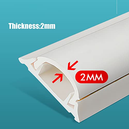 Canaletas para cables autoadhesivas para piso y pared, protector de cables de 1 m, color blanco, medidas 50 x 13,5 mm miniatura 3