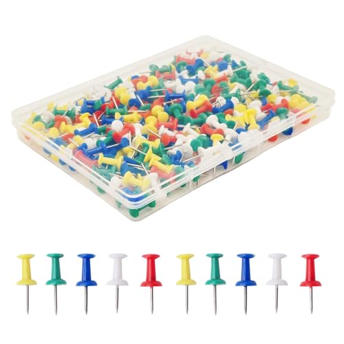 Lifetop Push Pins Tacks, Clear Plastic Head, Assorted