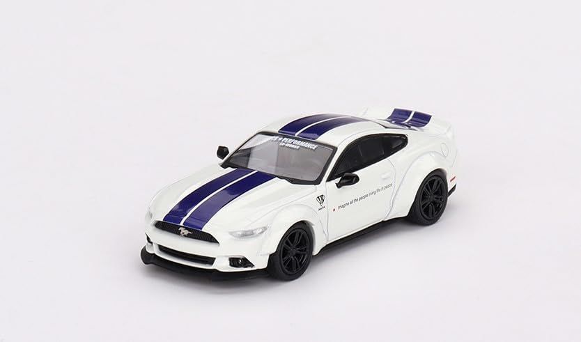 True Scale Miniatures Model Car Compatible with Ford Mustang GT LB-Works White Limited Edition 1/64 Diecast Model Car MGT00646