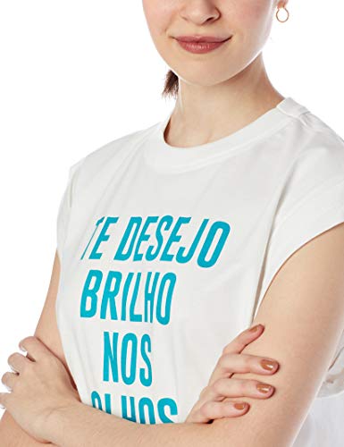 Camiseta Estampada, Colcci, Feminino, Off Shell, M
