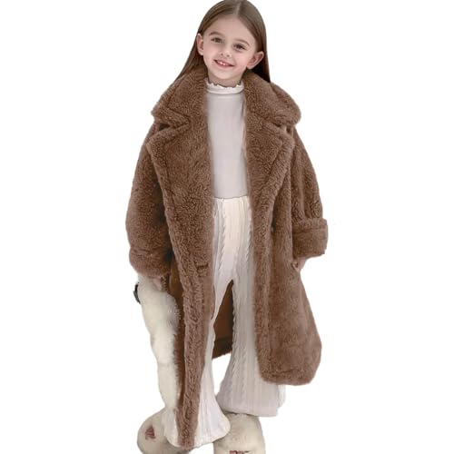 Manteau chaud en peluche pour enfant avec fausse fourrure