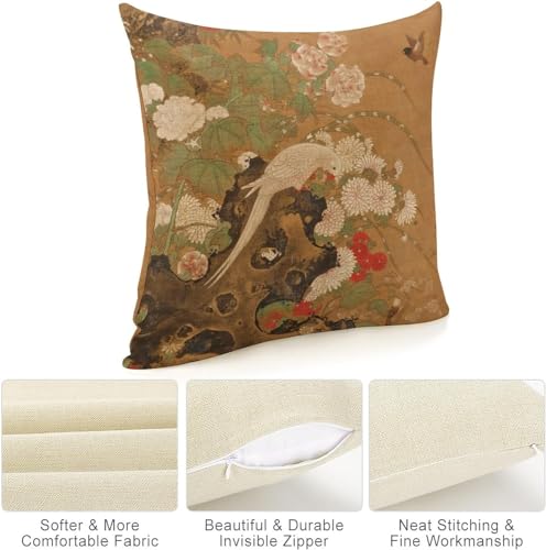 POMOTER-Home-The-breadth-of-Birds-and-Flowers-Decorative-Square-Throw-Pillow-Case-Covers-Thanksgiving-Decor-Farmhouse-Outdoor-Pillow-Cover-for-Home-Sofa-Couch-18×18 POMOTER Home The breadth of Birds and Flowers Decorative Square Throw Pillow Case Covers Thanksgiving Decor Farmhouse Outdoor Pillow Cover for Home Sofa Couch 18×18