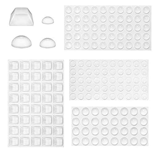 Gummipuffer - Vaktop Elastikpuffer Transparent, Gumminoppen für Glasplatten, Schutzpuffer Selbstklebend, Türpuffer Pads - für Türen, Schränke, Schubladen, Tastatur (160 Stück) Cover