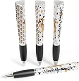 ANINKABOVE I Love My Dog Ballpoint Pen, 4 Pens, 3-Sided, Beagle Birthday Gift, Fun Pens Dog Lovers Gifts For Women & Cool Dog Parent - Cute School Supplies (Beagle Gift)