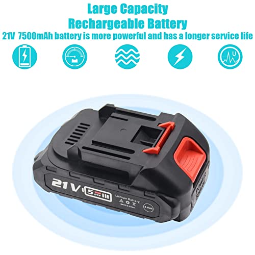 Mini Kettensäge mit Akku 6 Zoll,Akku Kettensäge Elektro mit Zwei 2000mAh Lithium Batterie und Schnellladegerät,Elektrische Einhand Motorsäge mit scharfen Kette,für Garten,Holz und Astscheren-Rot – Bild 6