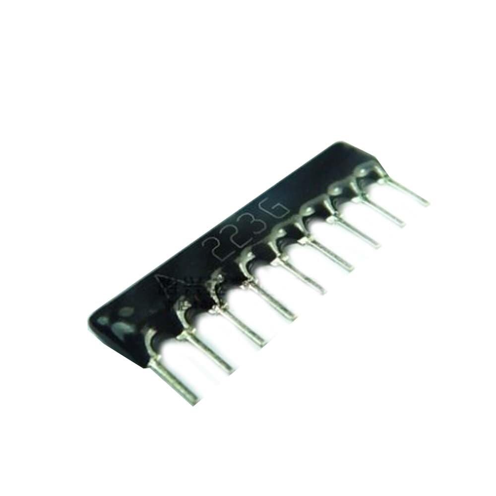 Amair 50 PCS A09-223G SIP-9 A09-223 A223G 22K ohm 8 Commoned Resistor Network Array 9P