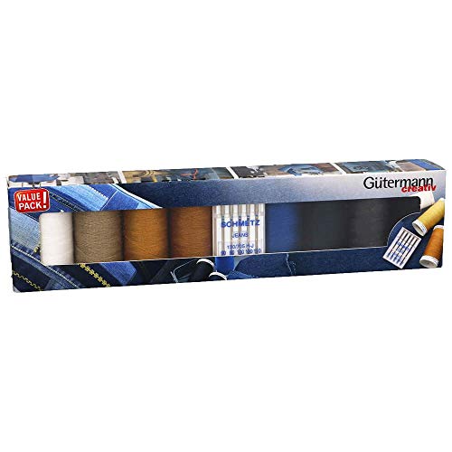 Gütermann Creativ - Juego de hilos de coser (8 x 100 m, incluye agujas Schmetz)