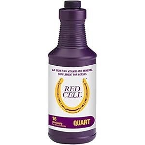 Horse Health Red Cell, Liquid Vitamin-Iron-Mineral Supplement for Horses, Helps Fill Important Nutritional Gaps in Horse’s Diet, 1 Qt., 32 Oz., 16-Day Supply