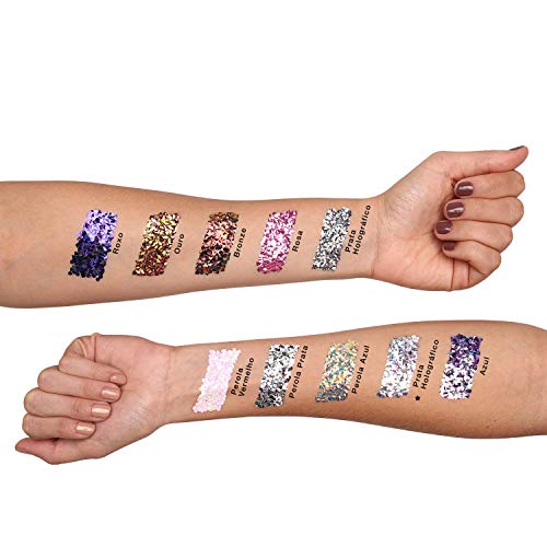 Glitter Shine Diamante 3D Prata Holografico 2G, Colormake
