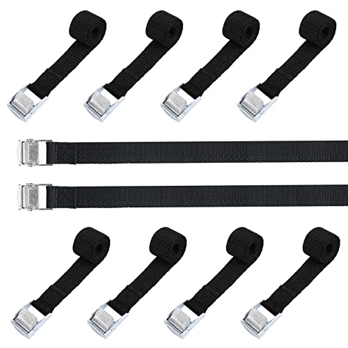 OUYANKA Spanngurte Kurz 10 Stück Befestigungsgurt Spanngurte mit Klemmschloss 2.5 x 40cm Zurrgurte Schwarz Befestigungsriemen Fahrradträger Zubehör für Outdoor Camping Fahrrad Gepäck