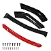 munirater Universal Car Front Bumper Lip Body Kit Spoiler Red 2 Layer Lip Matte Glossy Black