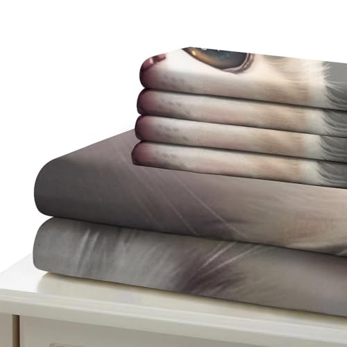 Parure de lit chat 3D microfibre avec housse fermeture éclair - 6