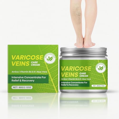 Vari/cose Veins Cream for Legs - Vari/cose Veins Leg Care Cream with Vitamin E & Aloe - Reduces Leg Discomfort - Fast-Absorbing, Non-Greasy - 60g
