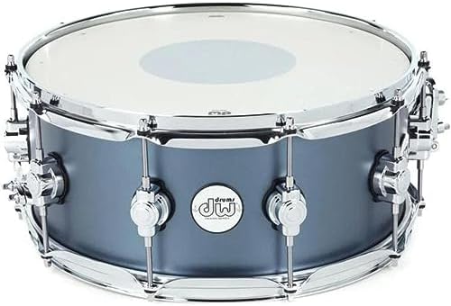 DW Design Series Maple Snare Drum (6x14) Blue Slate Satin Lacquer Finish