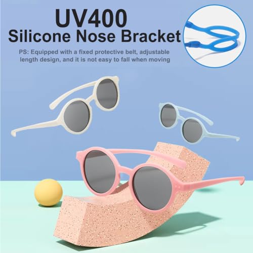 FBHLZ Baby polarized sunglasses UV400 with anti-falling headband TPEE material UV proof suitable for babies 0-12 Months2