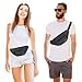 Crossbody Fanny Pack Belt Bags Women Men Shoulder Sling Bag with 4-Zipper Pockets,Gifts for Enjoy Sports Festival Workout Traveling Running Casual Hands-Free Waist Pack Carrying All Phones, Large