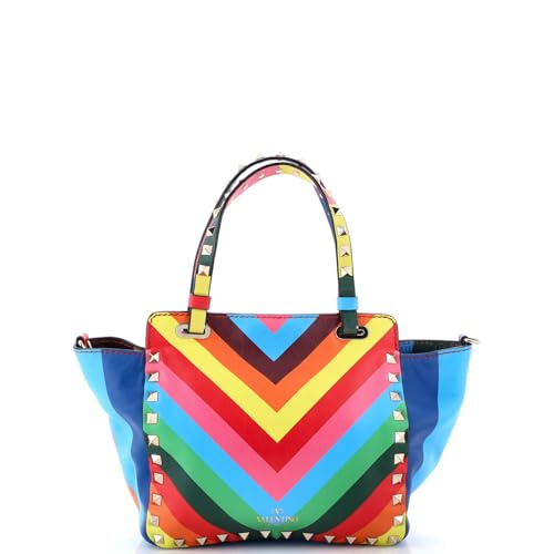 Pre-Loved 1973 Rockstud Tote Striped Leather Mini, Print3