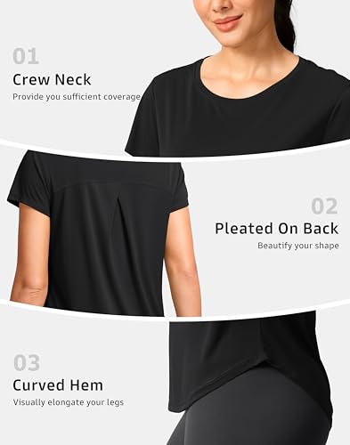 G Gradual Women's Workout Tops Short Sleeve Lightweight Athletic Yoga Running Shirts Loose Fit Quick Dry Gym T-Shirts4