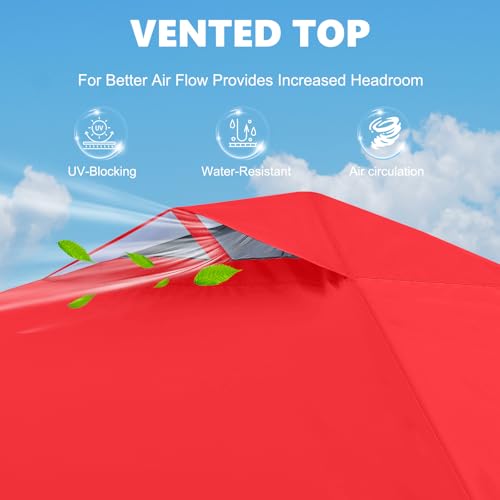 Image of MASTERCANOPY 10x10 Durable Pop Up Canopy Tent with 1 Sidewall, Red