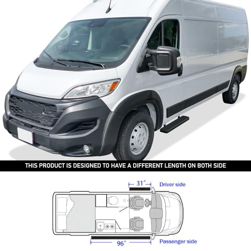 Estribos HD Ridez acero inoxidable negro compatible Ram ProMaster miniatura 6