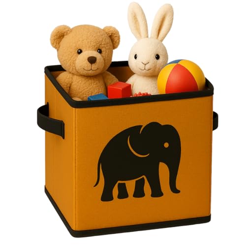 Image of Sopent Toy Storage Box & Kids Organiser - Foldable Fabric Toys Organizer for Kids Room, Kids Storage Basket, Toys Box Storage for Kids (10.6 Inch)