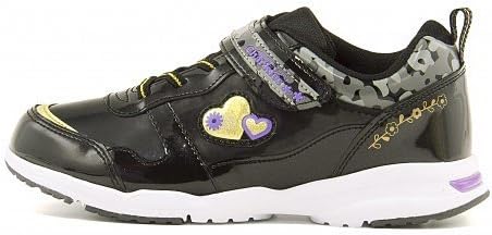 Amazon チャーキーズ 女の子 男の子 ランニングシューズ スニーカー 子供靴 通学靴 運動靴 ハート 軽量 ゴム紐 ストラップ カジュアル デイリー スクール 6391 ブラック 19 5cm 運動靴 スニーカー