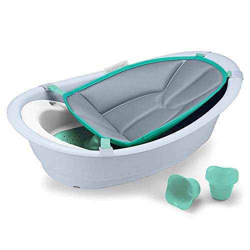 Image of Summer Gentle Support Multi-Stage Tub - For Ages 0-24 Months - Includes Soft Support, Two Bath Toys, A Hook for Storage and Dying, and a Drain Plug