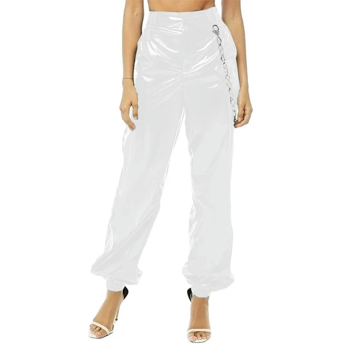 Pantalon en cuir synthétique confortable qui ne serre pas la taille - 6